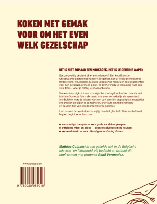 Achterkant van The Dinner Party