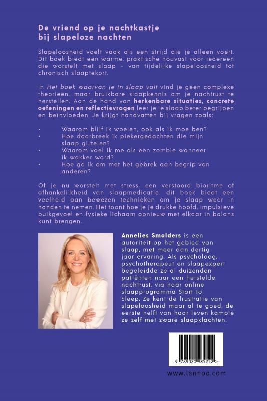 Achterkant van Het boek waarvan je in slaap valt