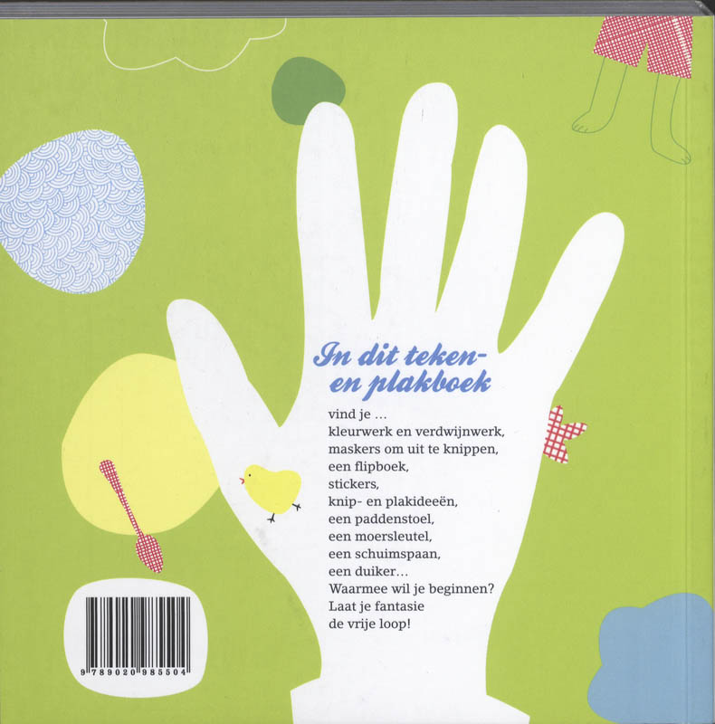 Achterkant van Mijn teken-en plakboek