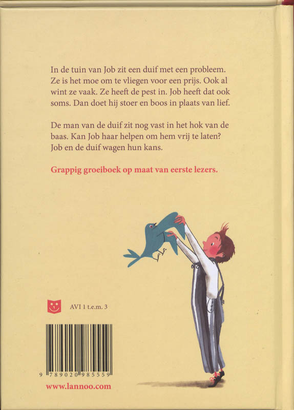 Achterkant van Job en de duif