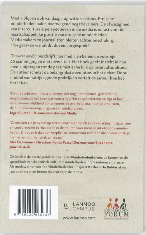 Achterkant van De witte media
