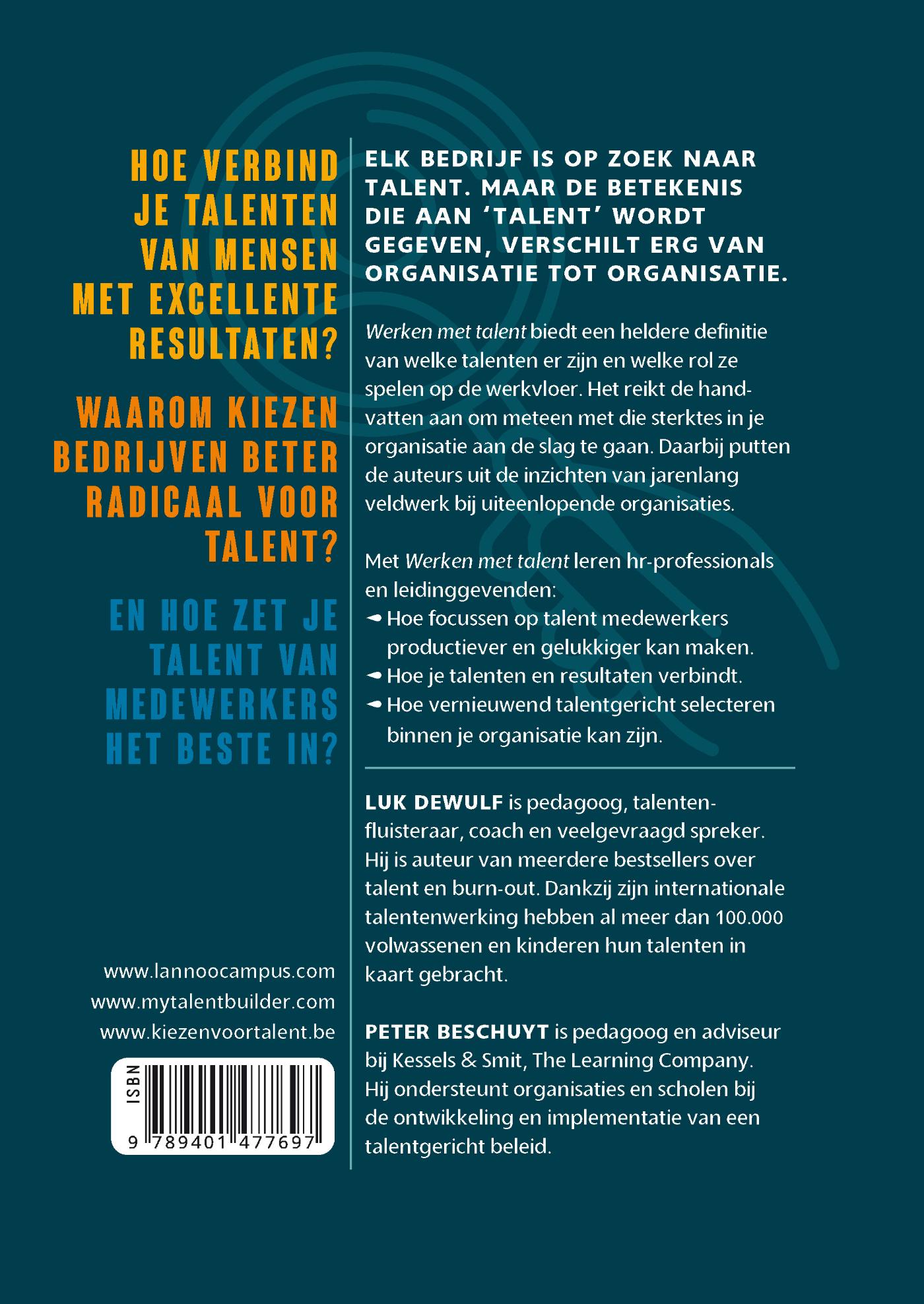 Achterkant van Werken met talent