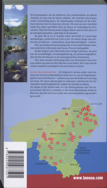Achterkant van Groot wandelboek Ardense rivieren
