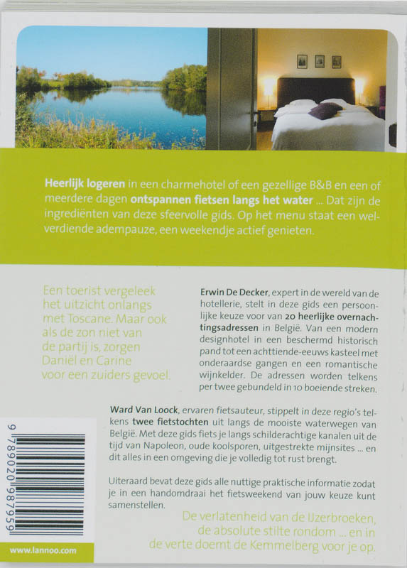 Achterkant van 20 x logeren en fietsen langs water