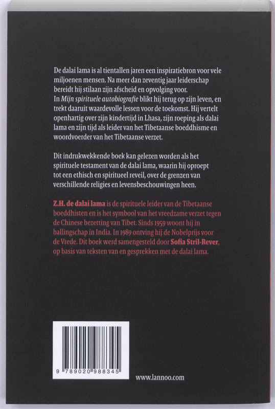 Achterkant van Mijn spirituele autobiografie