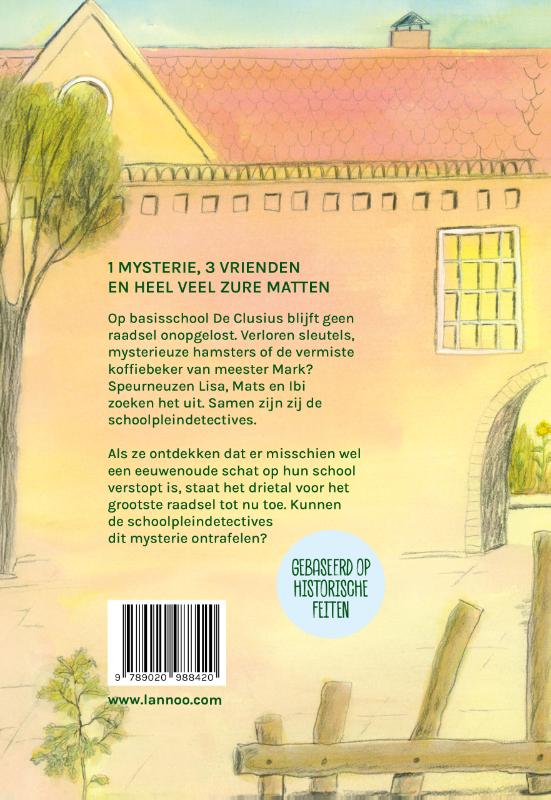 Achterkant van De schoolpleindetectives en de sleutel van niets