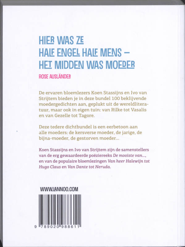 Achterkant van Half mens, half engel en midden is moeder