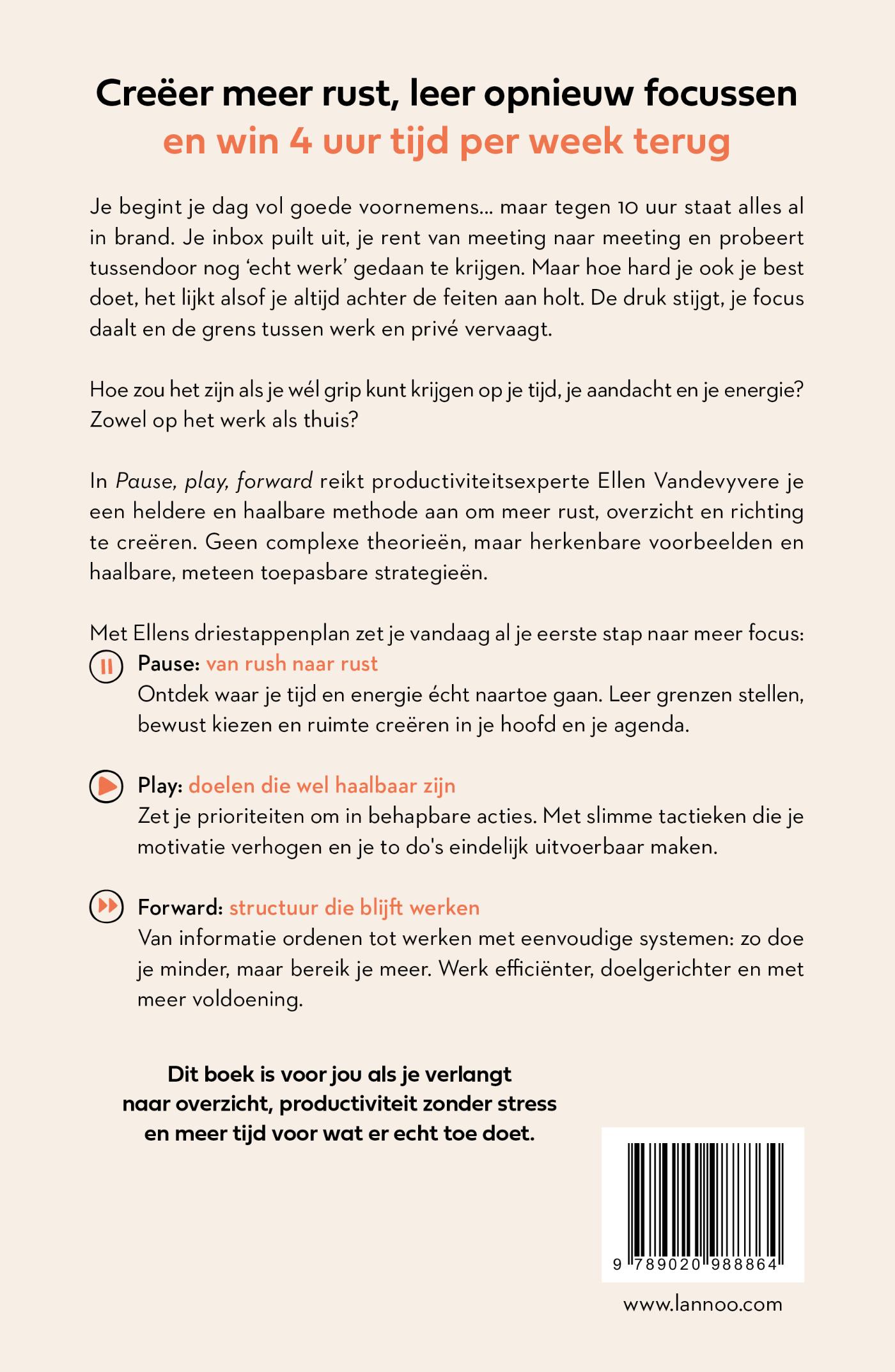 Achterkant van Pause, play, forward