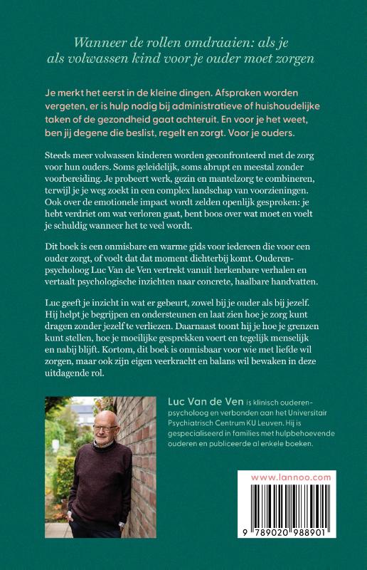 Achterkant van Opeens moet je voor je ouders zorgen
