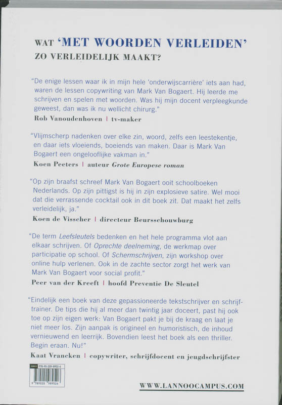 Achterkant van Met woorden verleiden