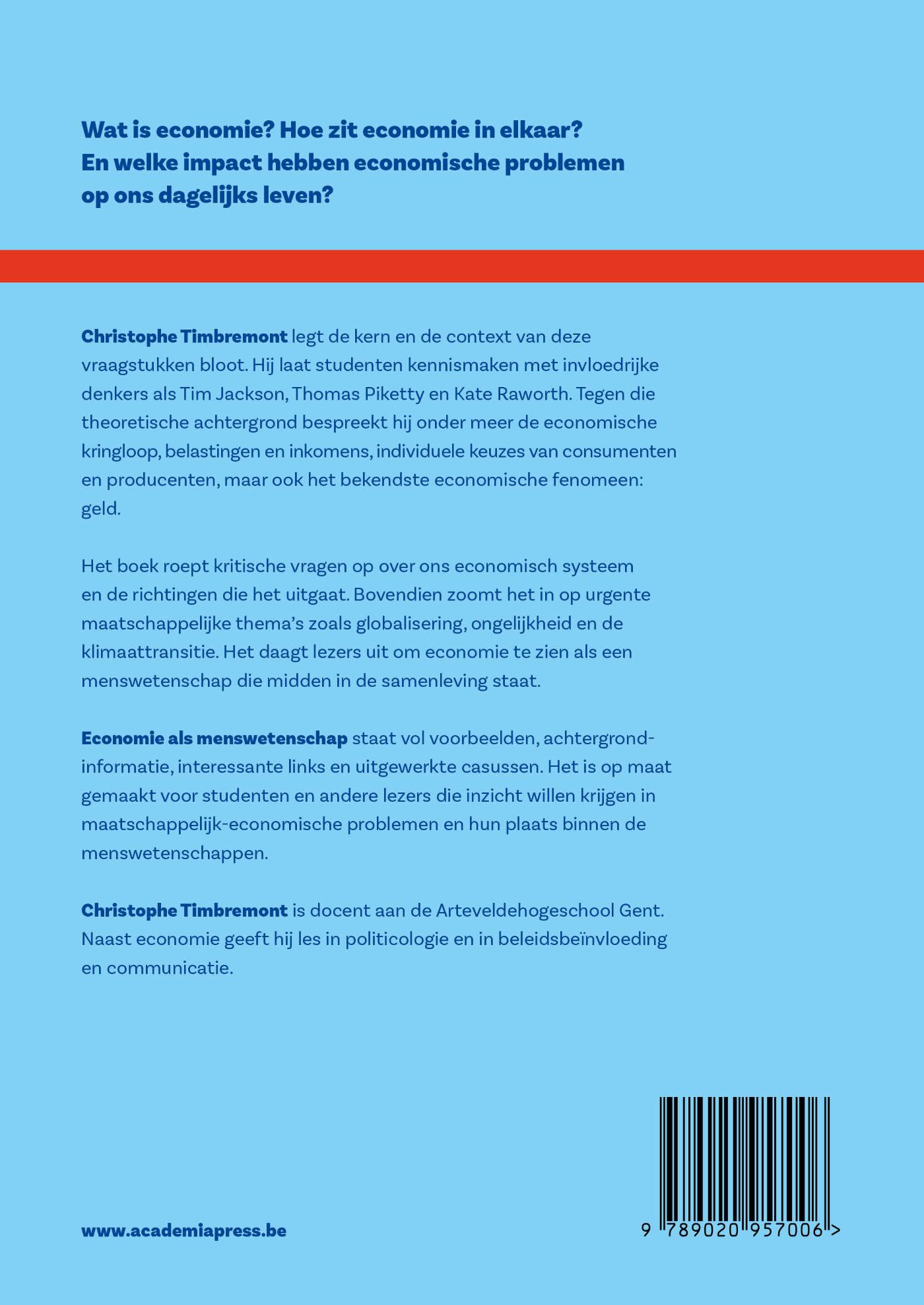 Achterkant van Economie als menswetenschap