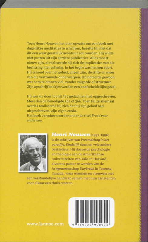 Achterkant van Een jaar met Henri Nouwen