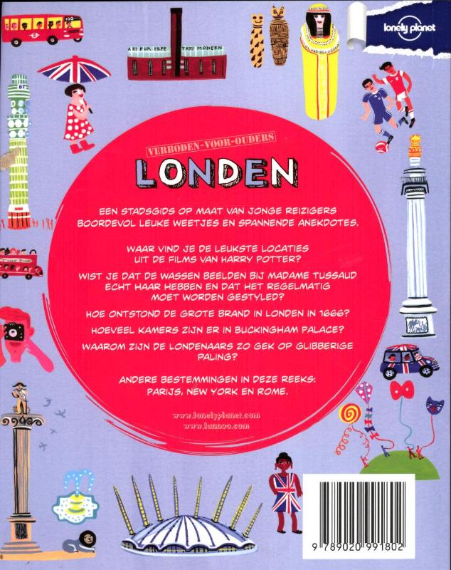 Achterkant van Lonely planet verboden voor ouders - Londen