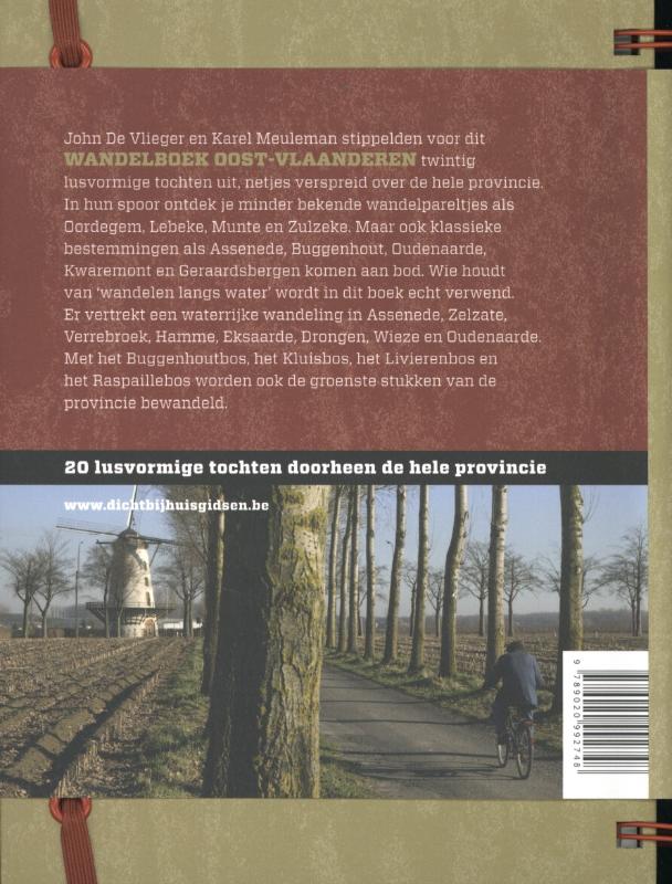 Achterkant van Wandelboek Oost-Vlaanderen