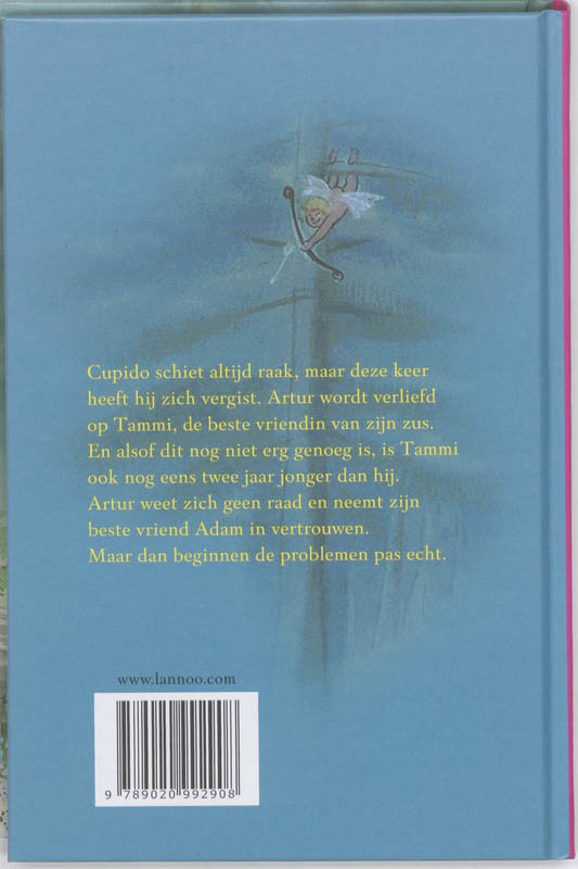 Achterkant van Cupido schiet raak