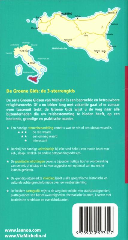 Achterkant van De groene gids Sicilie