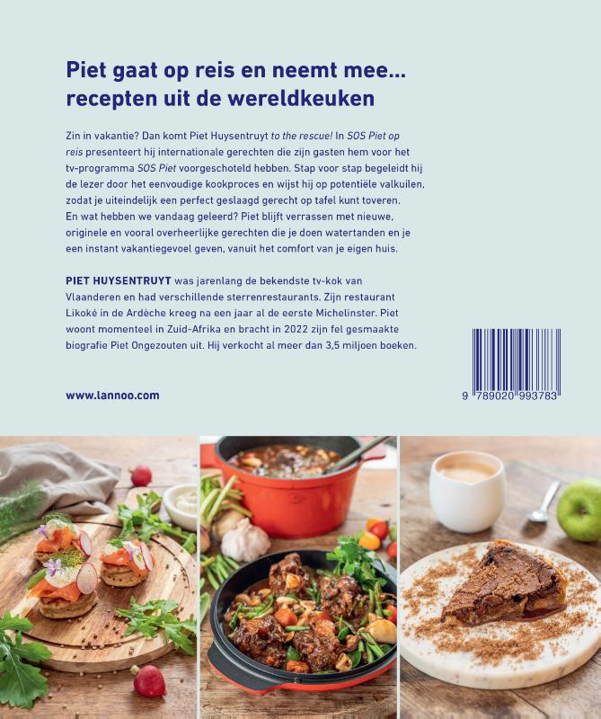 Achterkant van SOS Piet Op reis