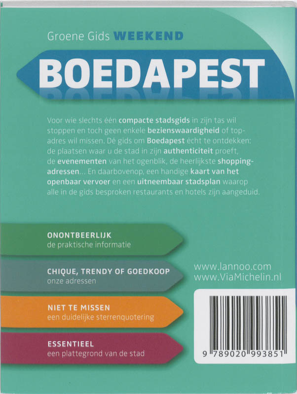 Achterkant van Groene Gids Boedapest