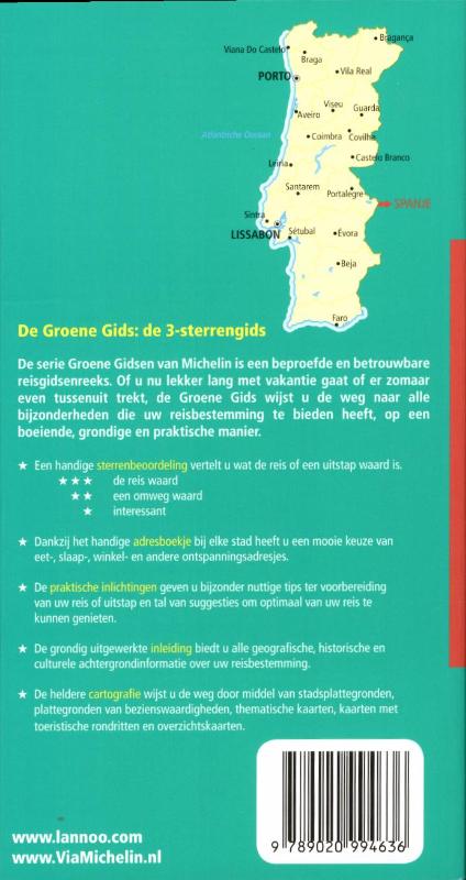 Achterkant van De groene gids Portugal