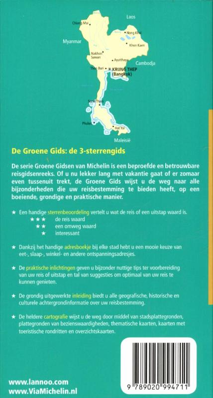 Achterkant van De groene gids Thailand
