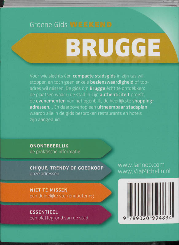 Achterkant van Groene gids weekend Brugge