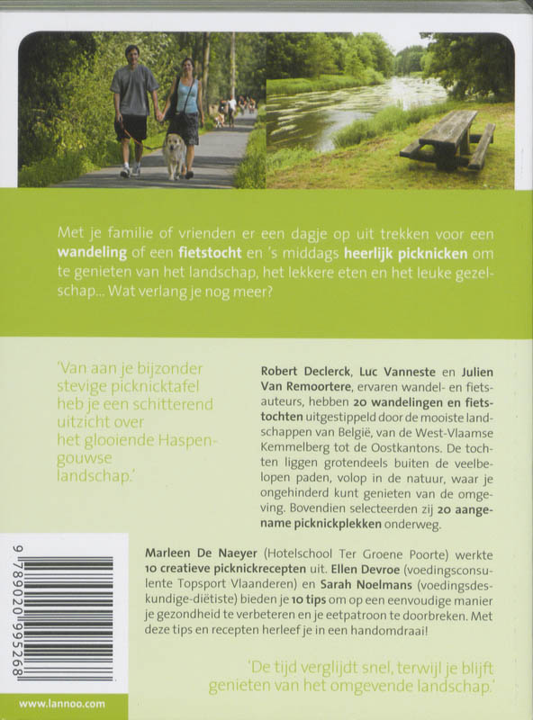 Achterkant van 20 X wandelen, fietsen en picknicken