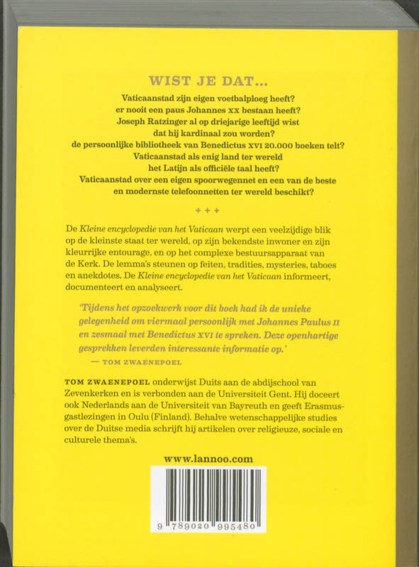Achterkant van Kleine encyclopedie van het Vaticaan