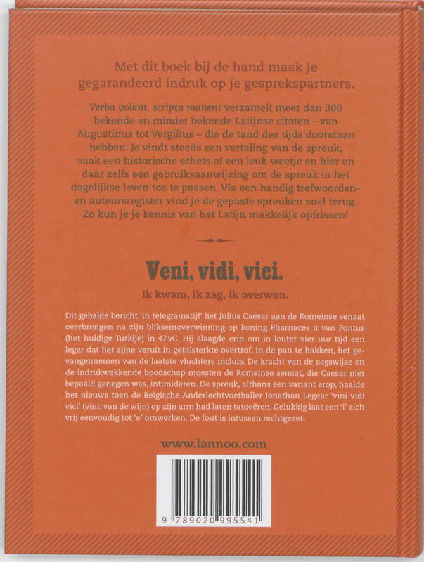 Achterkant van Verba volant scripta manent
