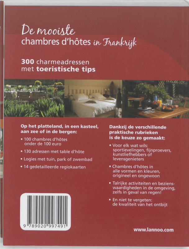 Achterkant van De mooiste chambres d'hotes in Frankrijk