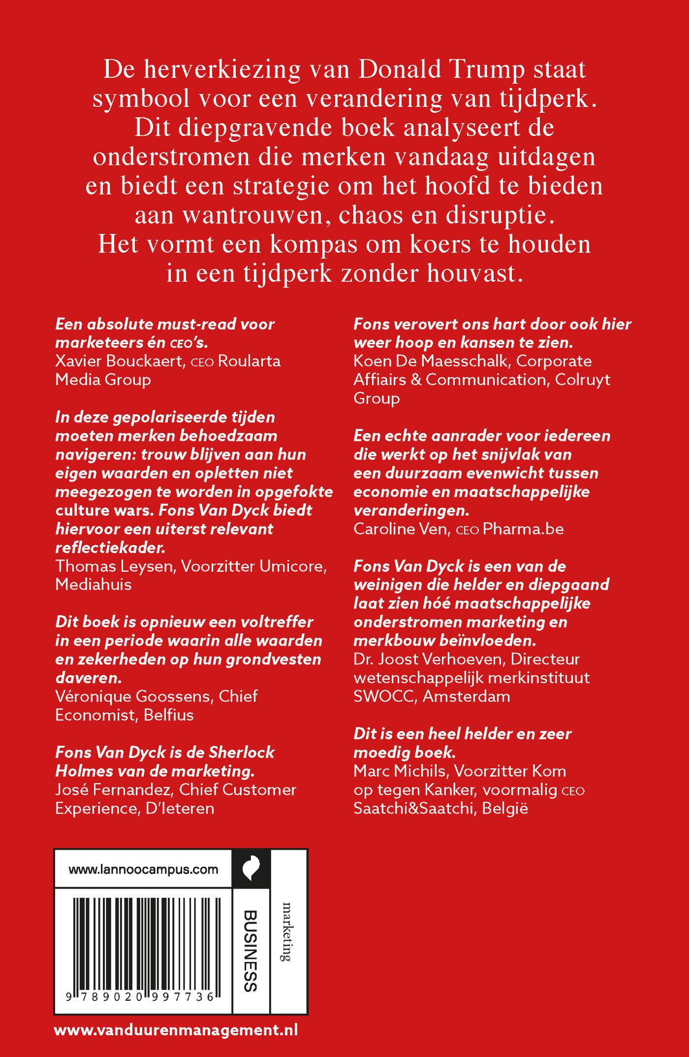 Achterkant van Marketing in tijden van Trump