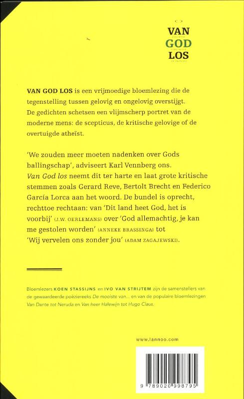 Achterkant van Van God los