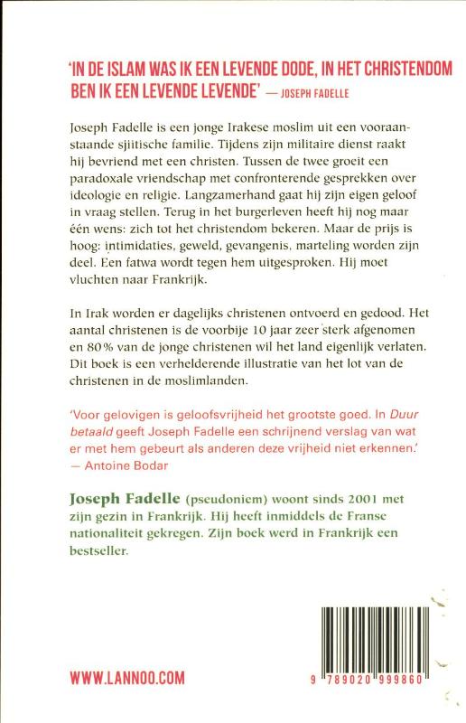 Achterkant van Duur betaald