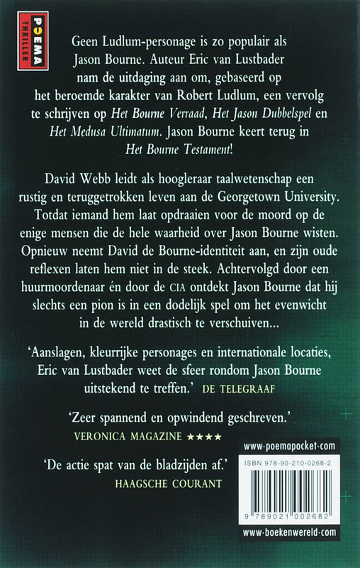 Achterkant van Het Bourne testament