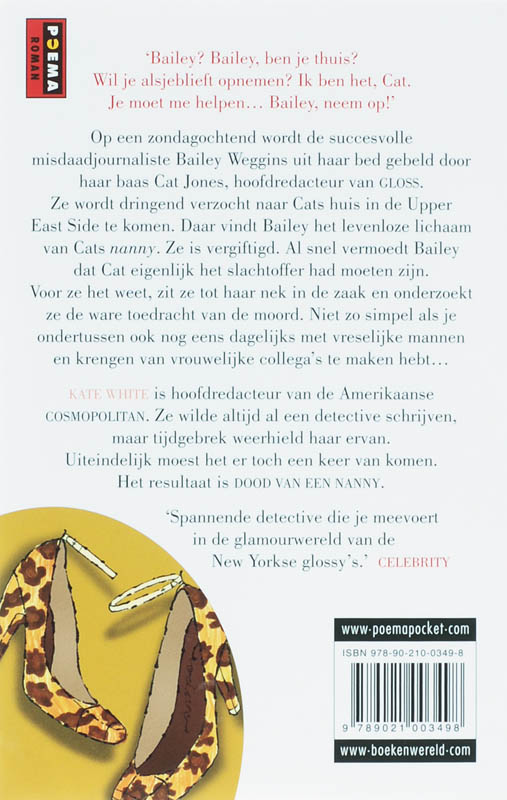 Achterkant van Dood van een Nanny