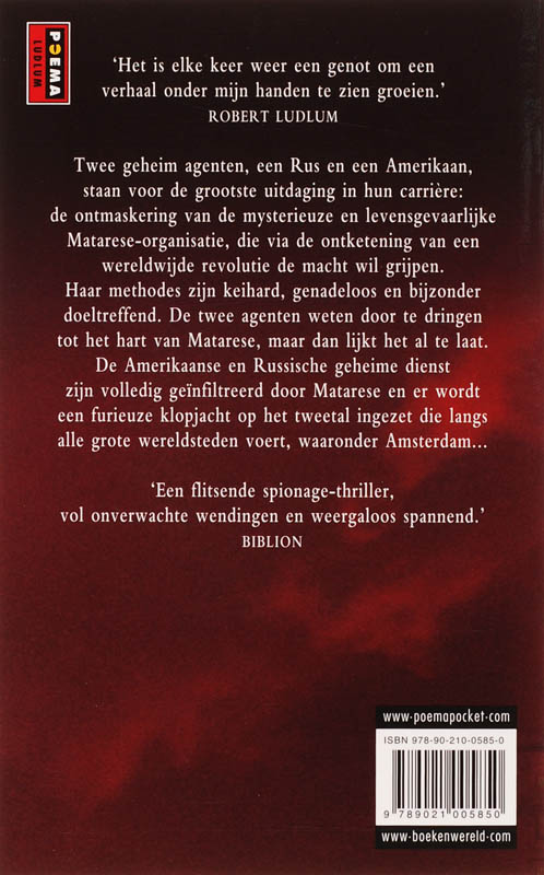 Achterkant van Het Matarese Mysterie