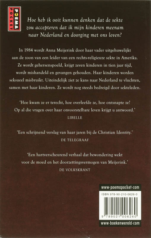 Achterkant van Vlucht uit het land van de vrijheid