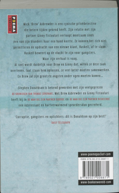 Achterkant van De man die zijn partner riskeerde