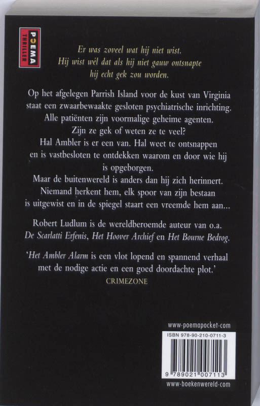 Achterkant van Het Ambler alarm