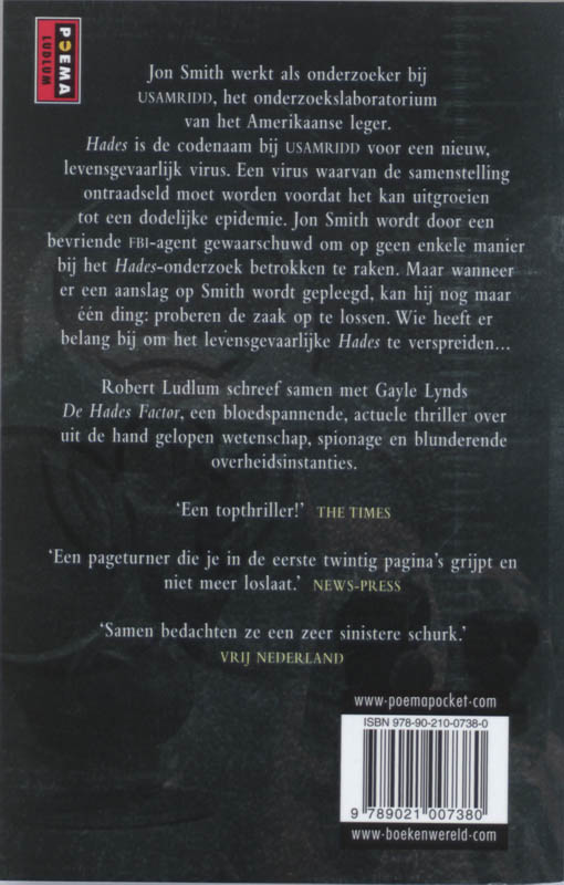 Achterkant van De Hades Factor
