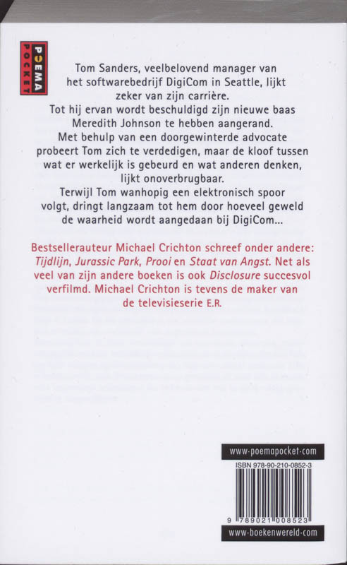 Achterkant van Disclosure (Onthulling)