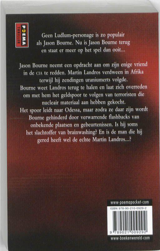 Achterkant van Het Bourne Verraad