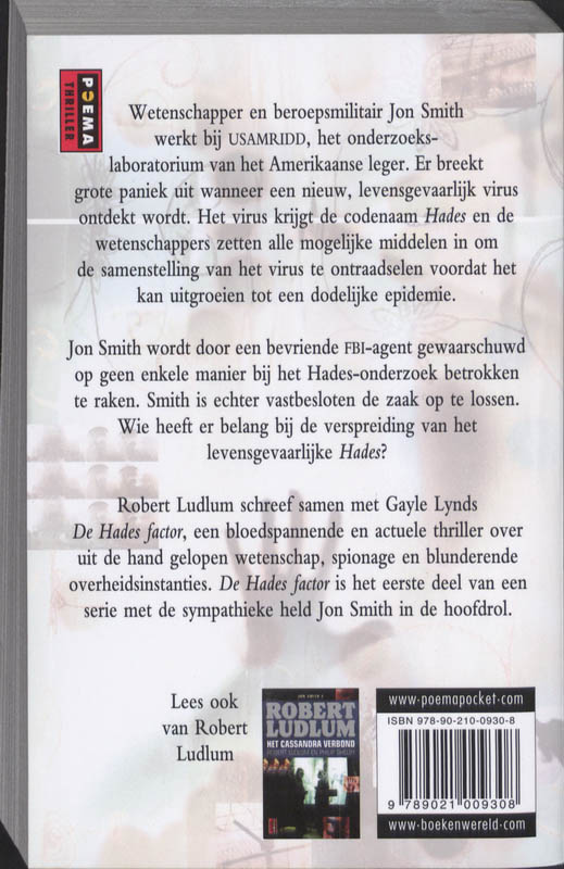 Achterkant van De Hades Factor