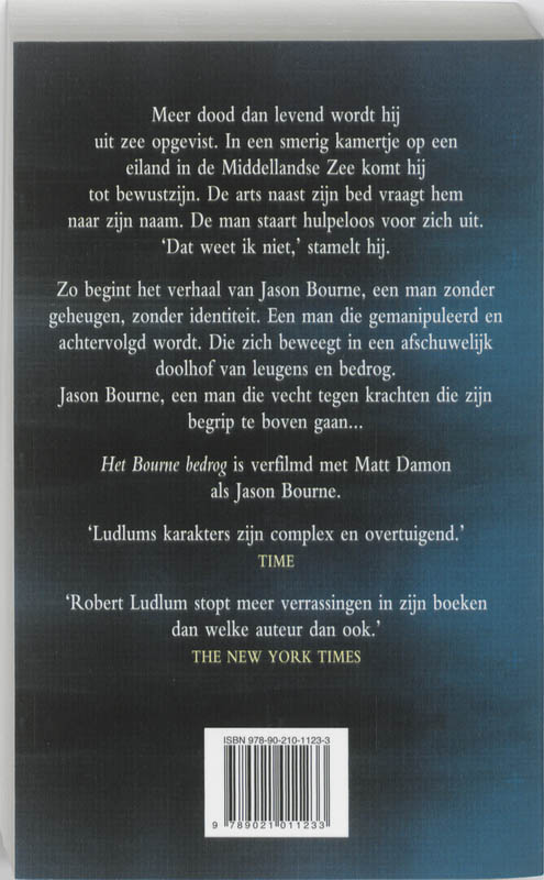 Achterkant van The Bourne Identity