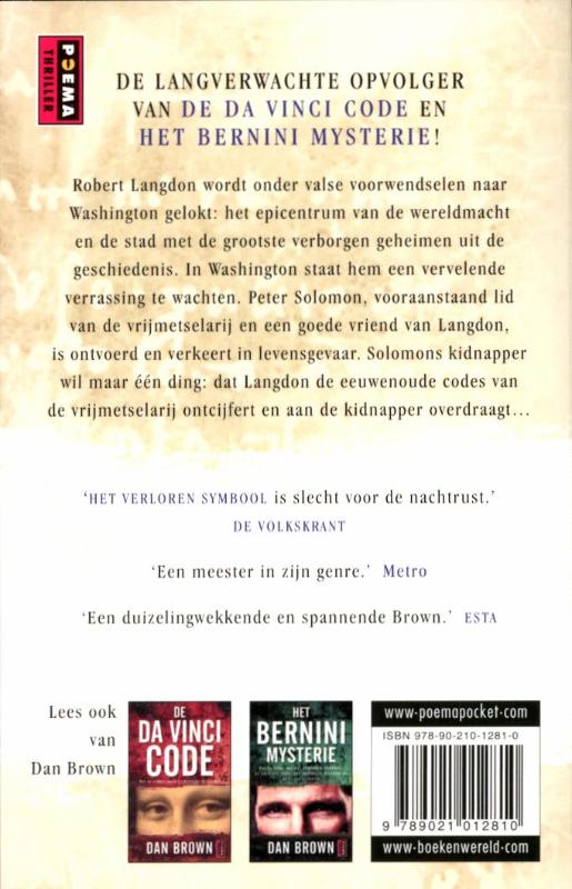 Achterkant van Het verloren symbool