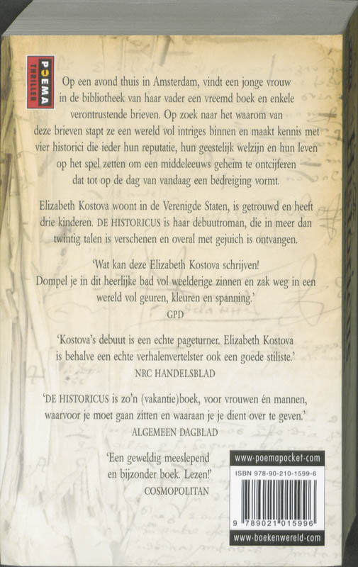Achterkant van De historicus