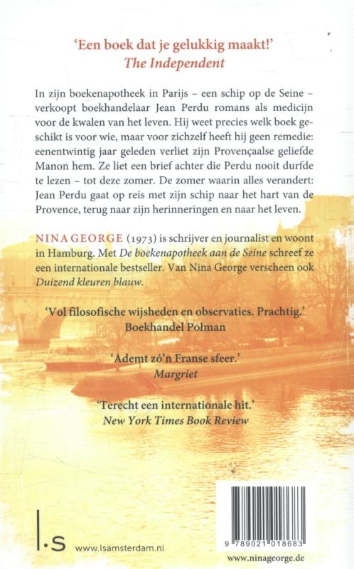 Achterkant van De boekenapotheek aan de Seine