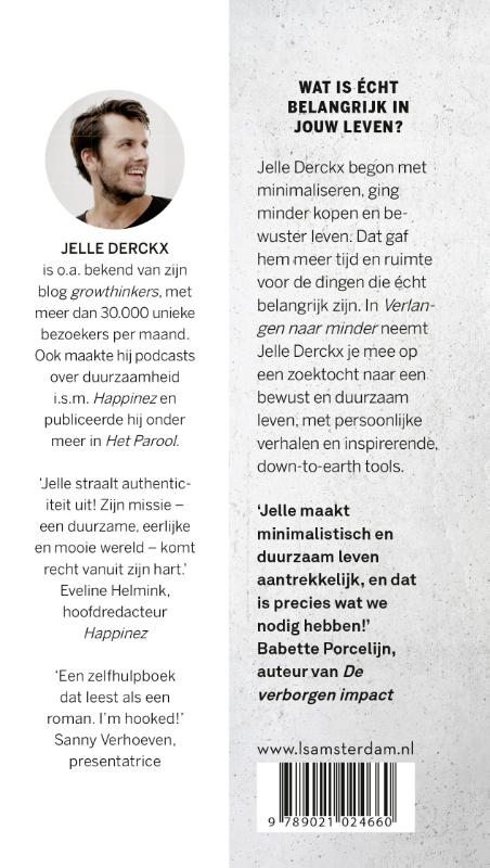 Achterkant van Verlangen naar minder