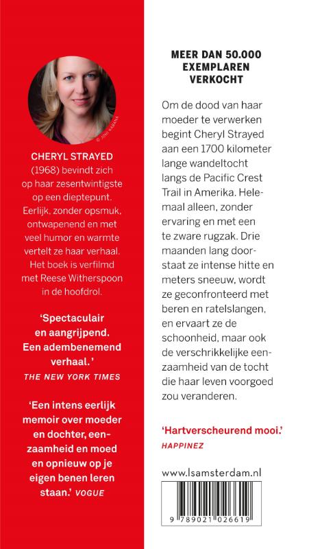 Achterkant van Wild. Over jezelf verliezen, terugvinden en 1700 kilometer hiken