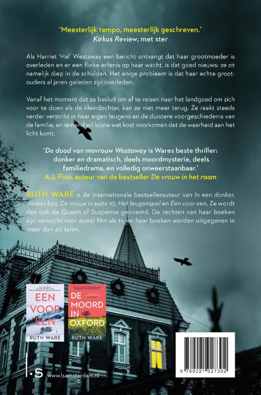 Achterkant van De dood van mevrouw Westaway (POD)