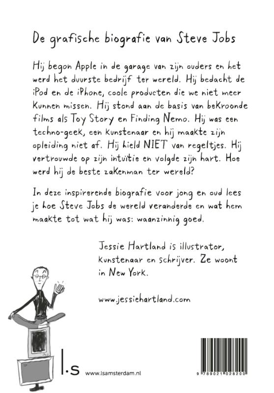 Achterkant van Steve Jobs. Waanzinnig goed